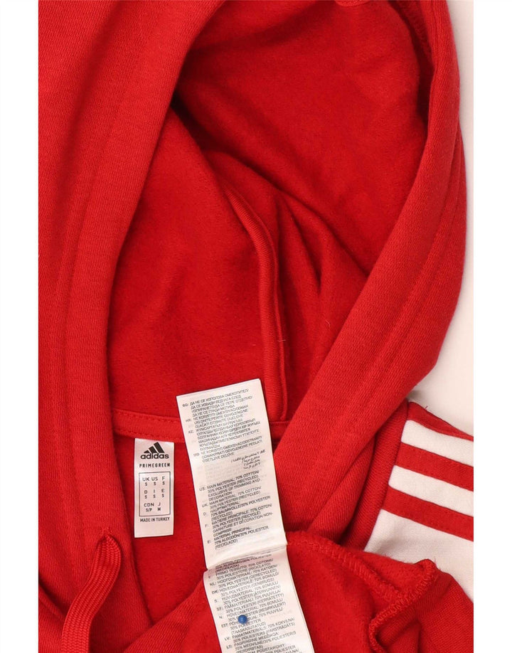 Adidas Mens Hoodie Jumper Pequeno Algodão Vermelho