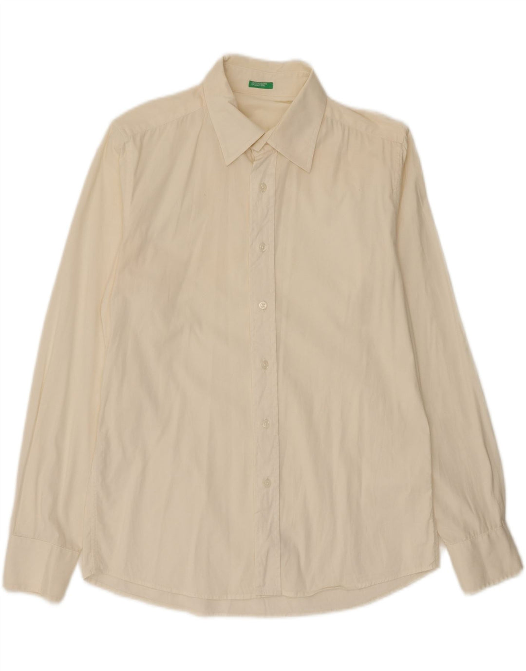 Camisa masculina BENETTON de algodão branco médio