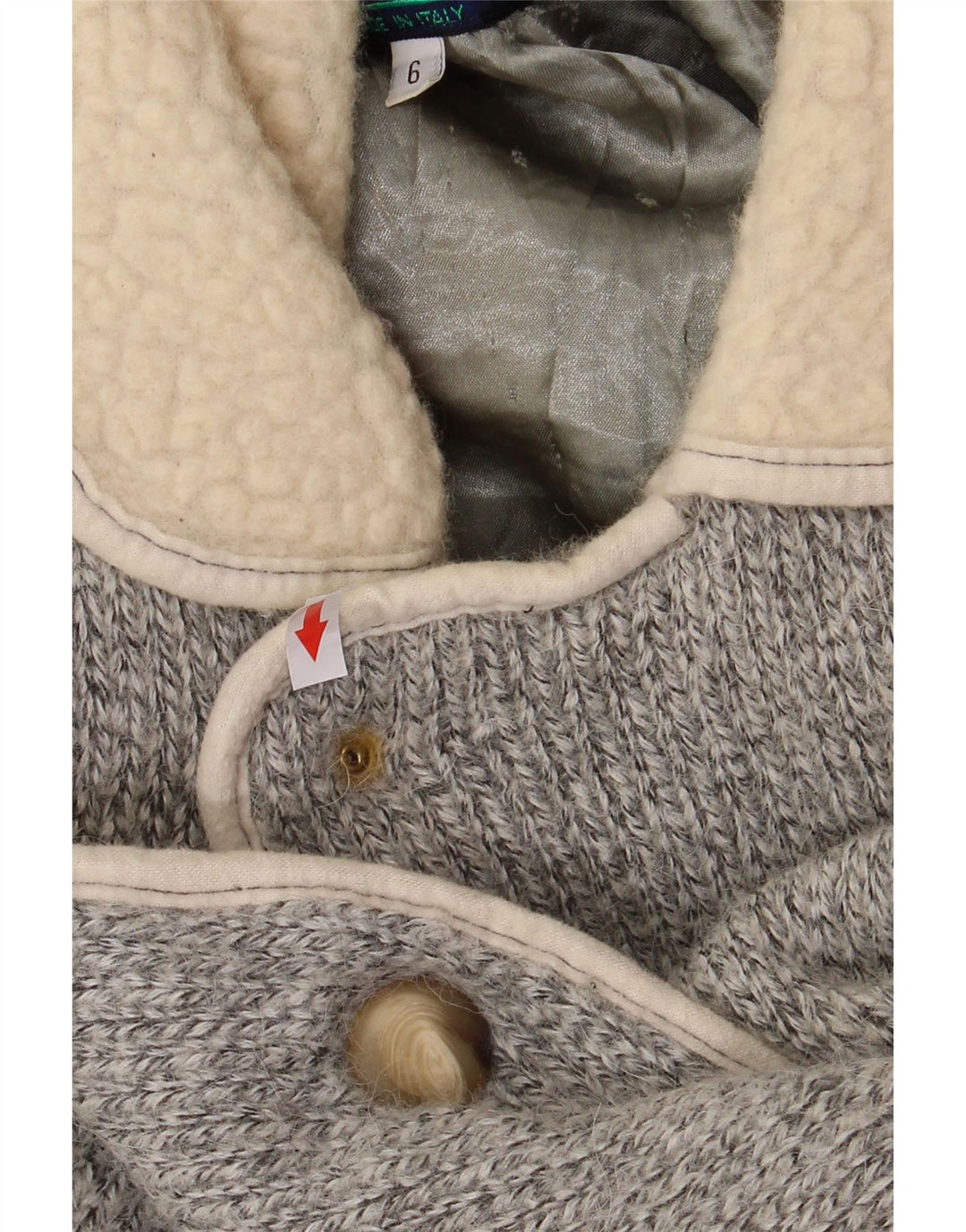 LOLI WOLF Suéter cardigã masculino XL cinza colorblock