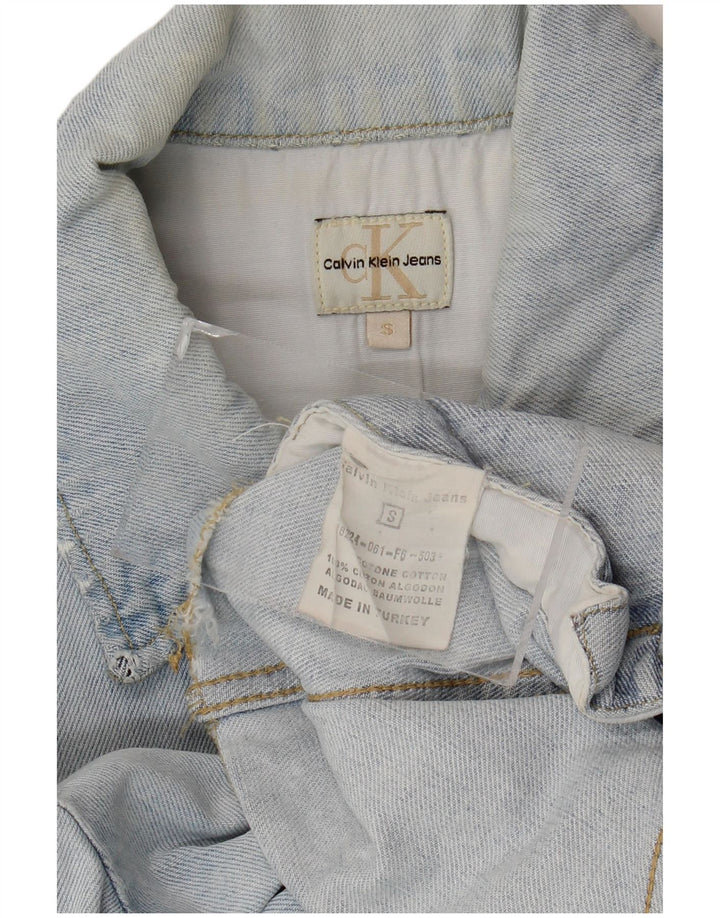 Jaqueta jeans feminina Calvin Klein Jeans Reino Unido 10 algodão azul pequeno
