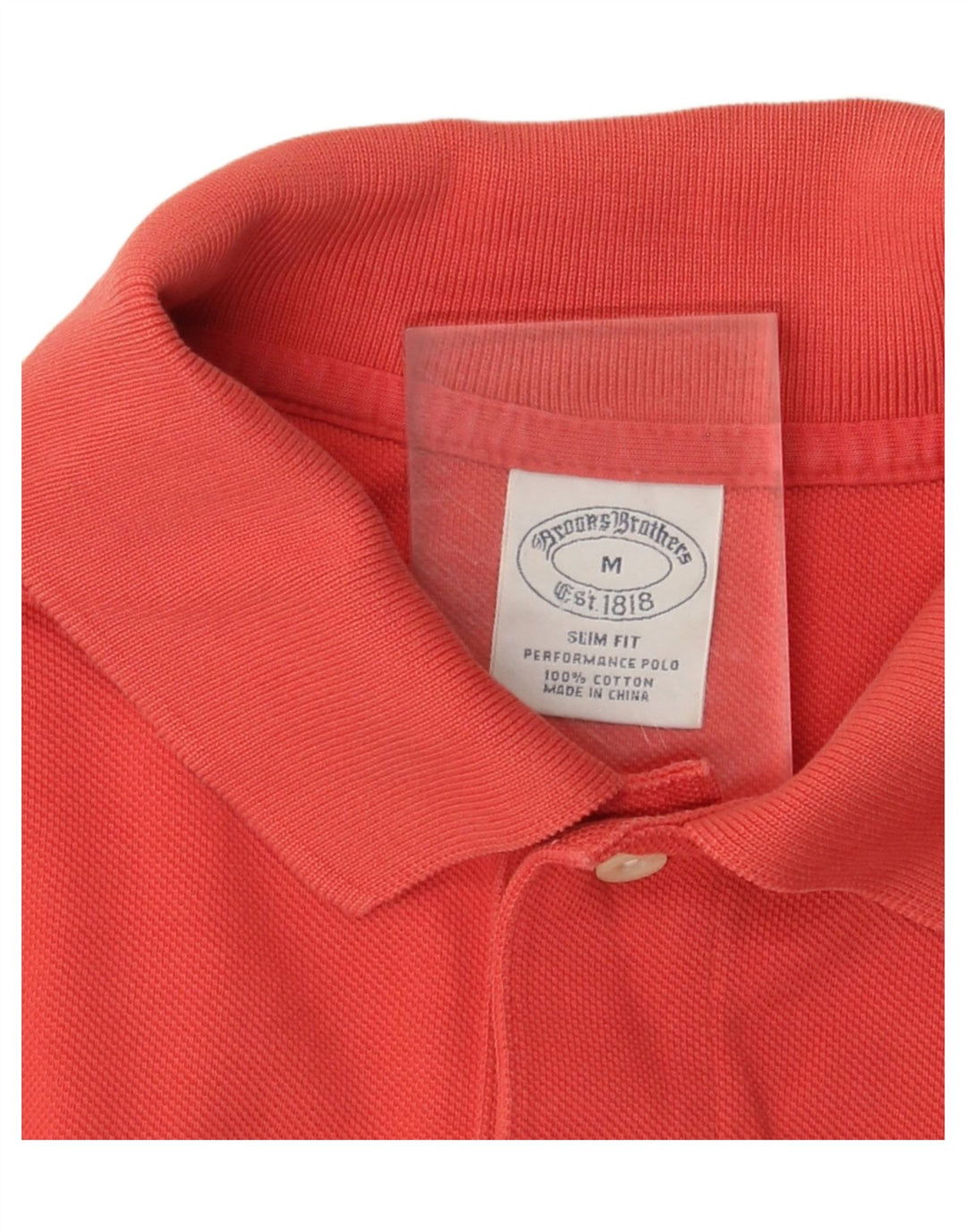 BROOKS BROTHERS Camisa polo masculina slim fit de algodão vermelho médio