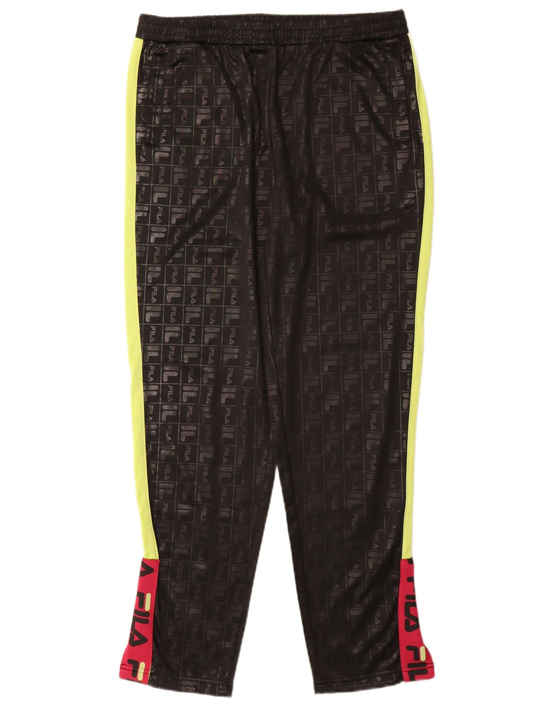 Fila Womens Graphic Tracksuit Calças UK 14 Medium Black Colourblock