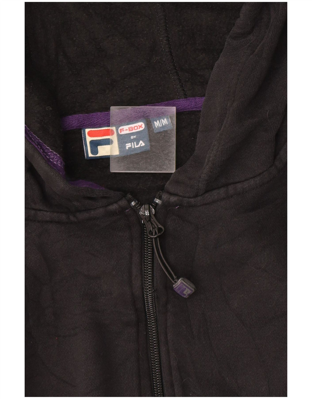 Suéter feminino Fila com capuz e zíper UK 12 médio preto
