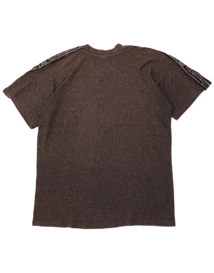 CAMPEÃO Camiseta masculina gráfica Top XL cinza colorblock algodão