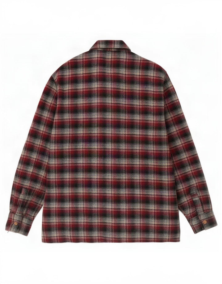 Camisa masculina de flanela Crown xadrez vermelho médio