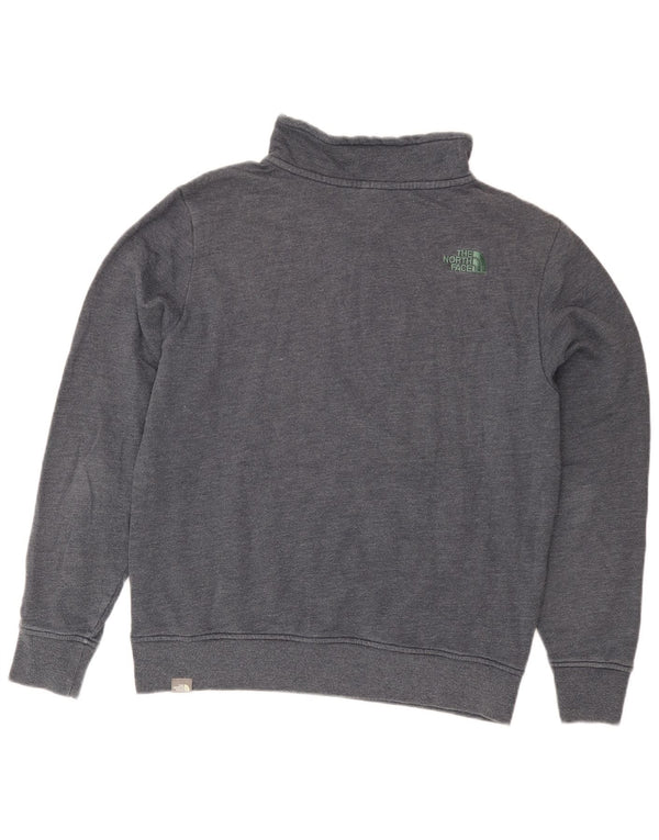 Moletom masculino The North Face com zíper e gola em algodão cinza médio