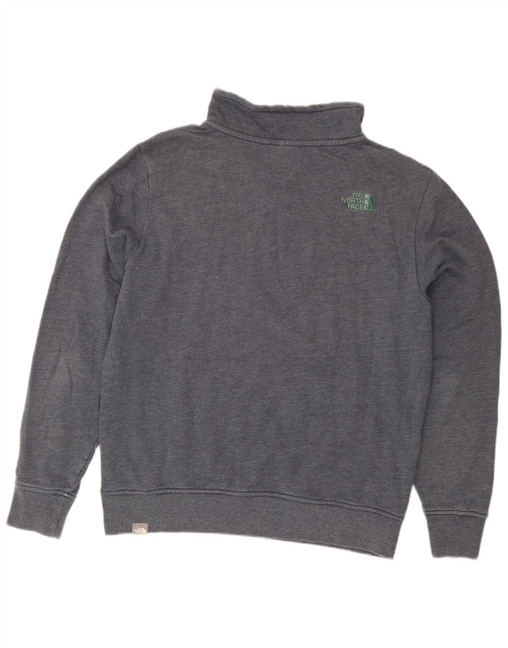 Moletom masculino The North Face com zíper e gola em algodão cinza médio