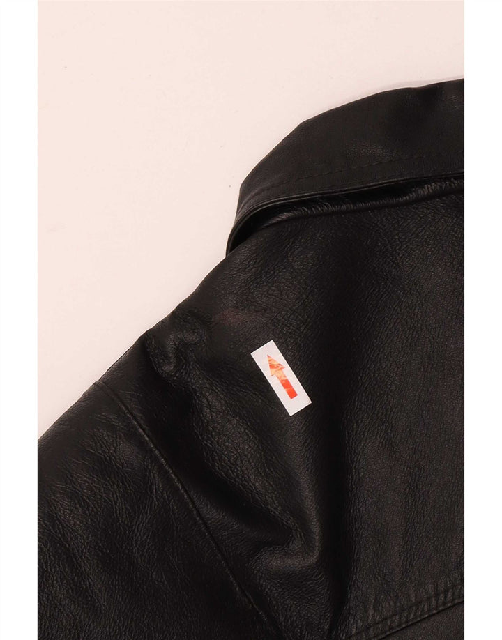 Jaqueta de couro masculina vintage UK 42 XL couro preto