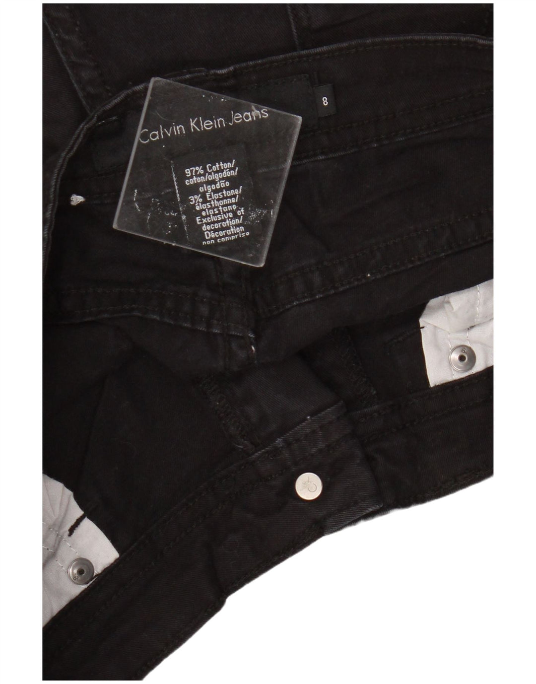 Shorts jeans feminino Calvin Klein US 8 médio W28 algodão preto