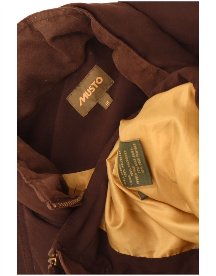 Colete acolchoado feminino Musto UK 16 grande poliéster marrom