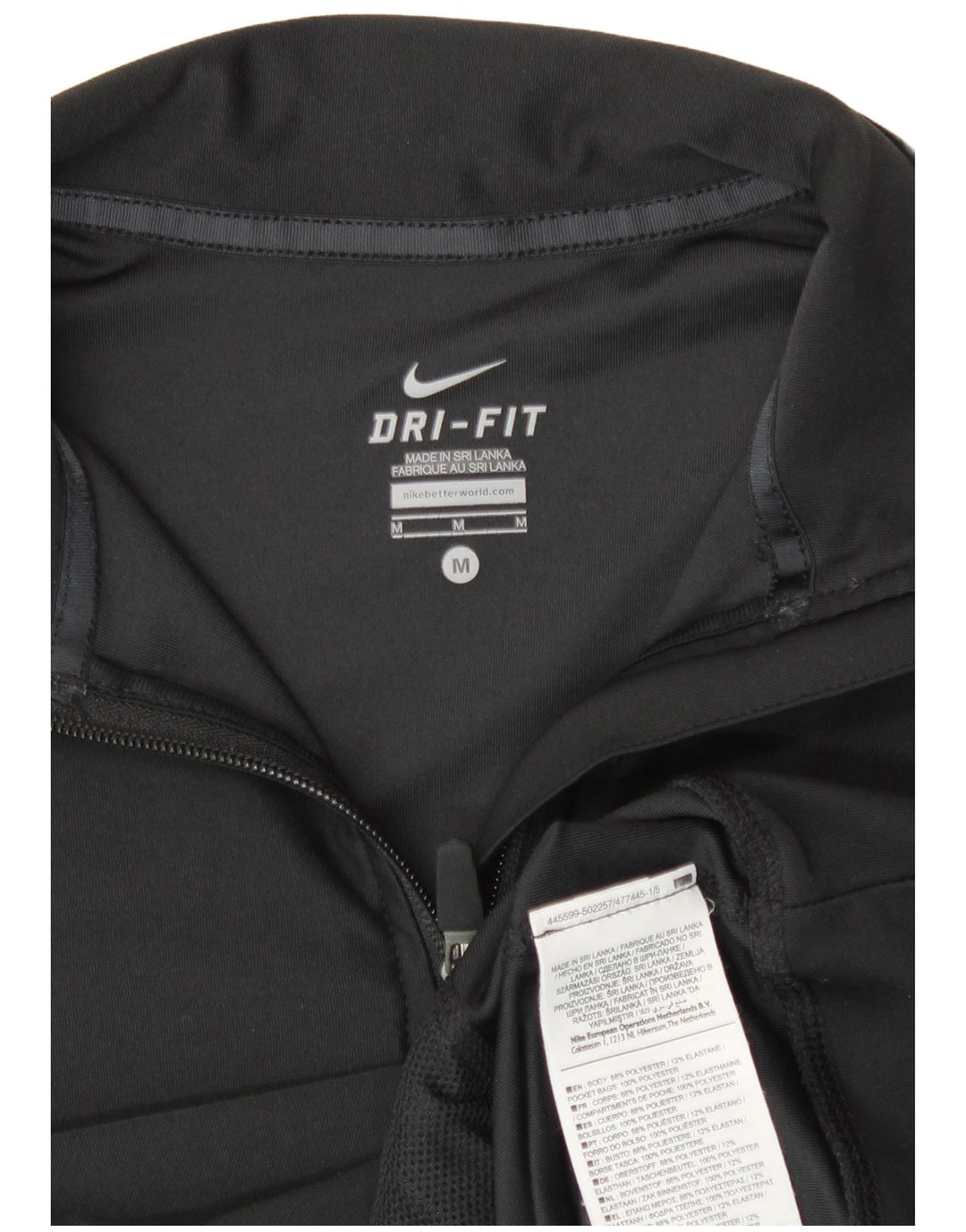 Nike Womens Tracksuit Top Jacket UK 12 Médio Preto Poliéster