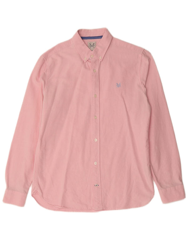CREW CLOTHING Camisa masculina de algodão rosa médio