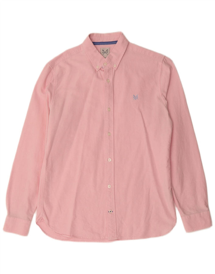 CREW CLOTHING Camisa masculina de algodão rosa médio