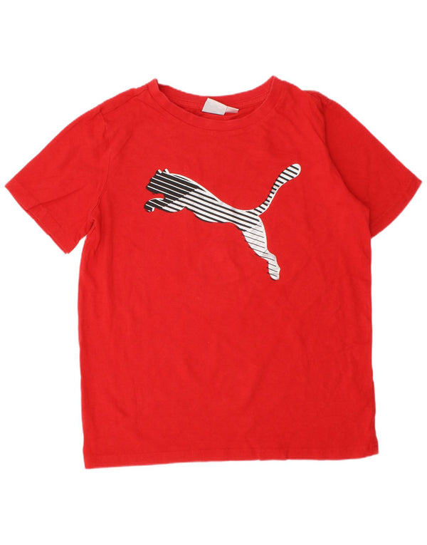 Camiseta Puma Boys Graphic Top 7-8 Anos Pequeno Algodão Vermelho
