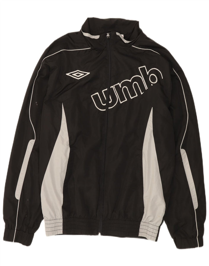 Umbro Mens Graphic Tracksuit Top Jacket XL Preto Colourblock Poliéster