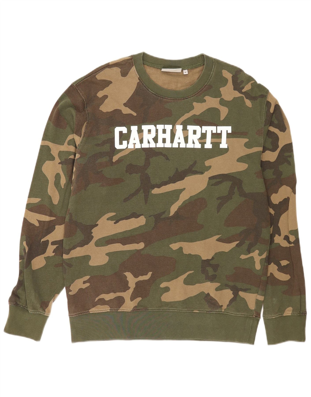 Carhartt moletom gráfico masculino jumper médio cáqui algodão camuflado