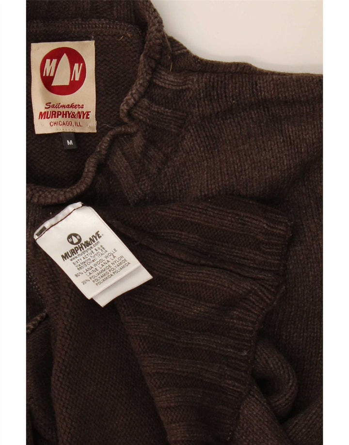 Murphy & Nye Suéter masculino com gola tartaruga, lã marrom médio