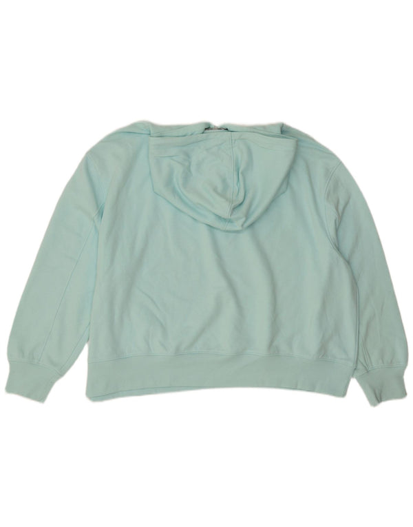 Suéter feminino com capuz grande Marks & Spencer Reino Unido 20 2XL algodão turquesa