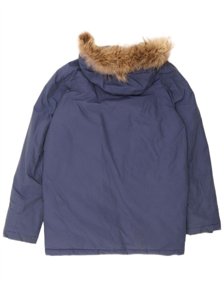 Woolrich Casaco acolchoado com capuz para meninos 13-14 anos algodão azul