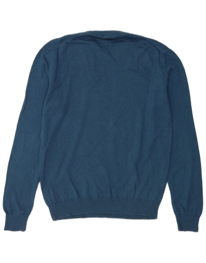 US Polo Assn. Suéter masculino com gola redonda Jumper algodão azul médio
