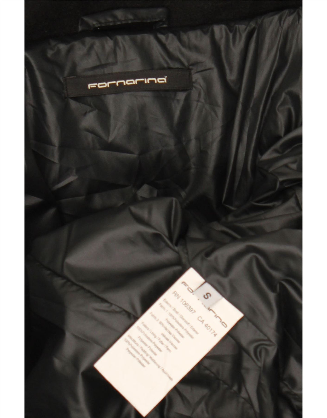 Casaco acolchoado feminino Fornarina UK 10 pequeno poliéster preto