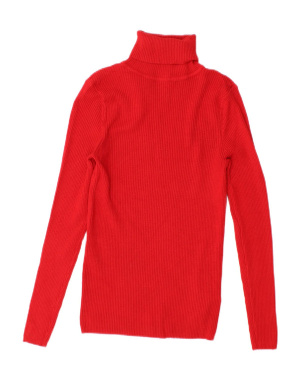 Top feminino Marks & Spencer com gola redonda e manga comprida Reino Unido 10 viscose vermelha pequena