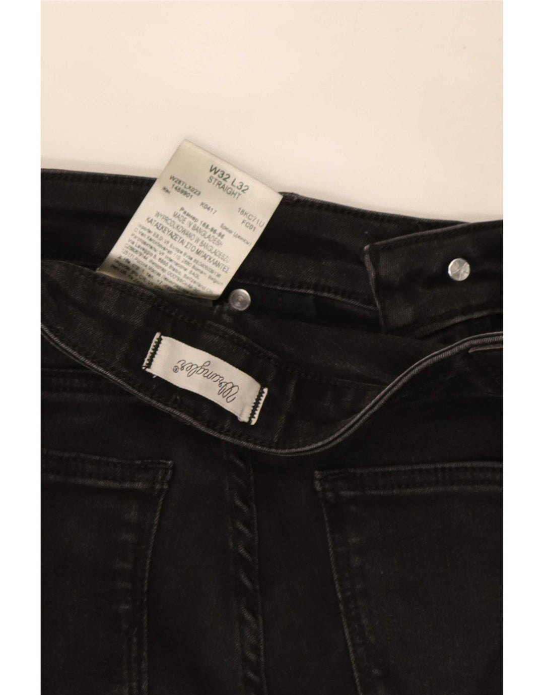 Jeans retos femininos Wrangler W32 L32 algodão preto