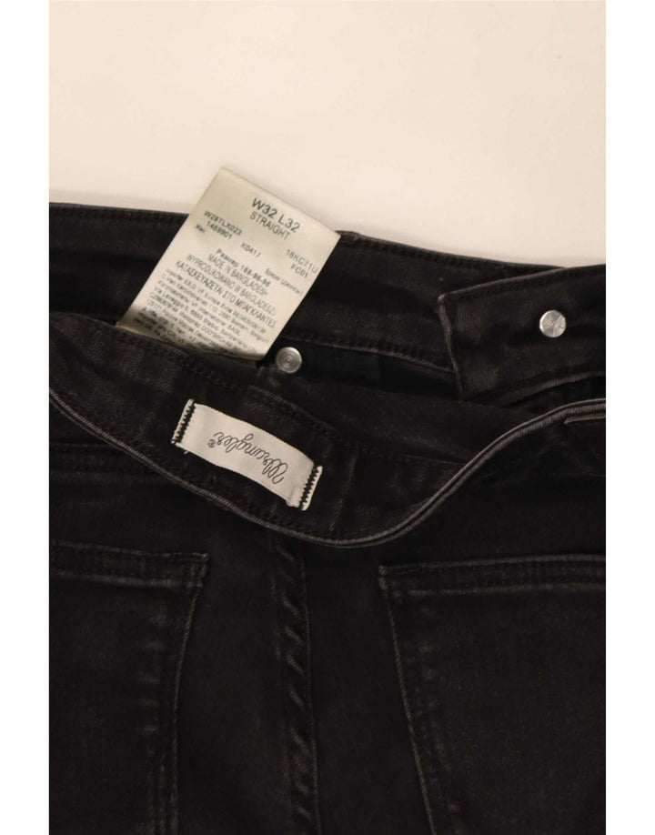 Jeans retos femininos Wrangler W32 L32 algodão preto