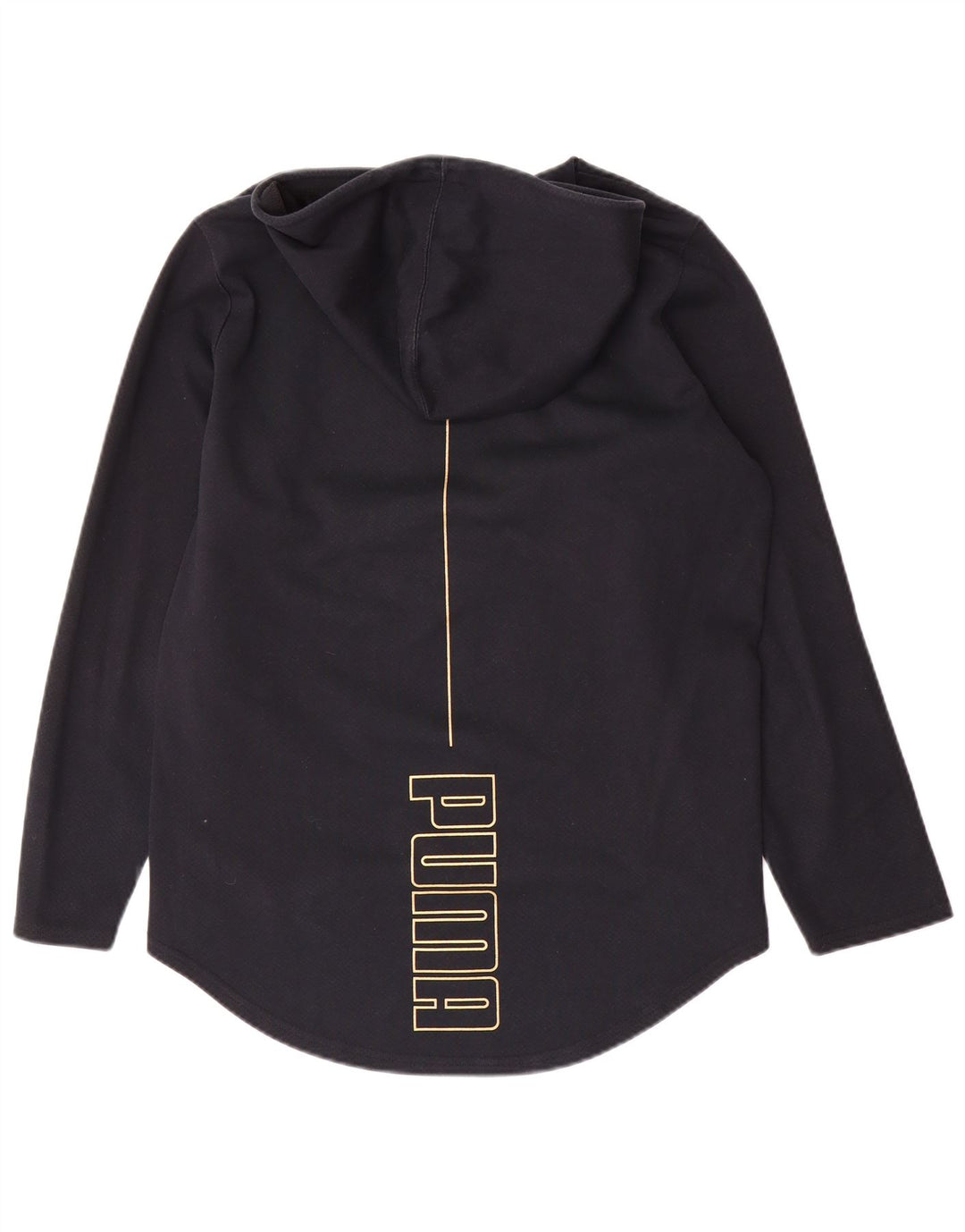 Puma feminino gráfico moletom com capuz Reino Unido 14 grande poliéster preto