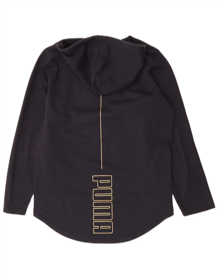 Puma feminino gráfico moletom com capuz Reino Unido 14 grande poliéster preto
