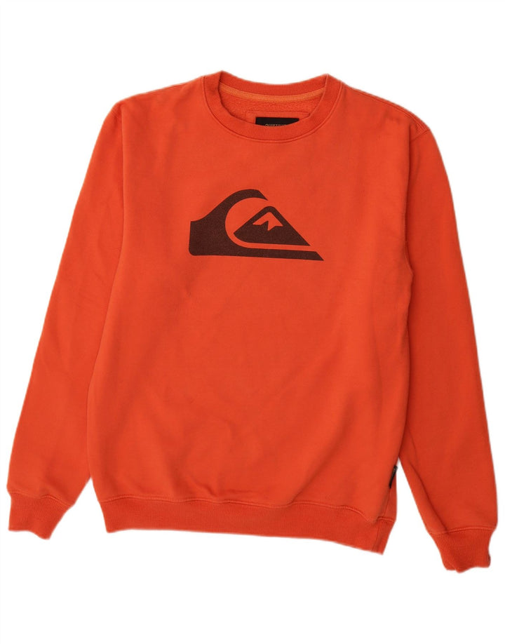 Quiksilver moletom gráfico masculino jumper pequeno laranja poliéster