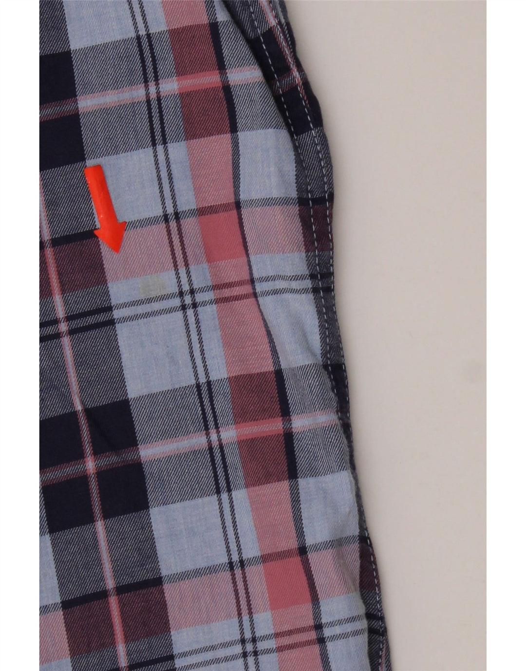Camisa masculina de flanela slim fit Crew Clothing algodão xadrez azul médio