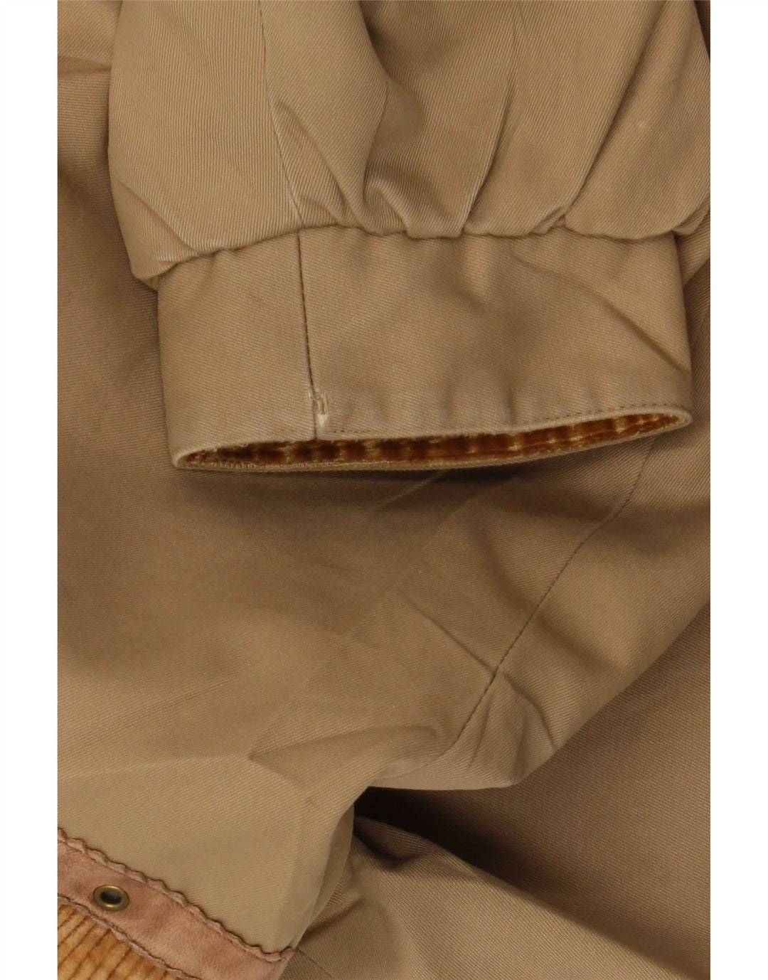 Casaco corta-vento feminino VINTAGE UK 16 grande bloco colorido marrom