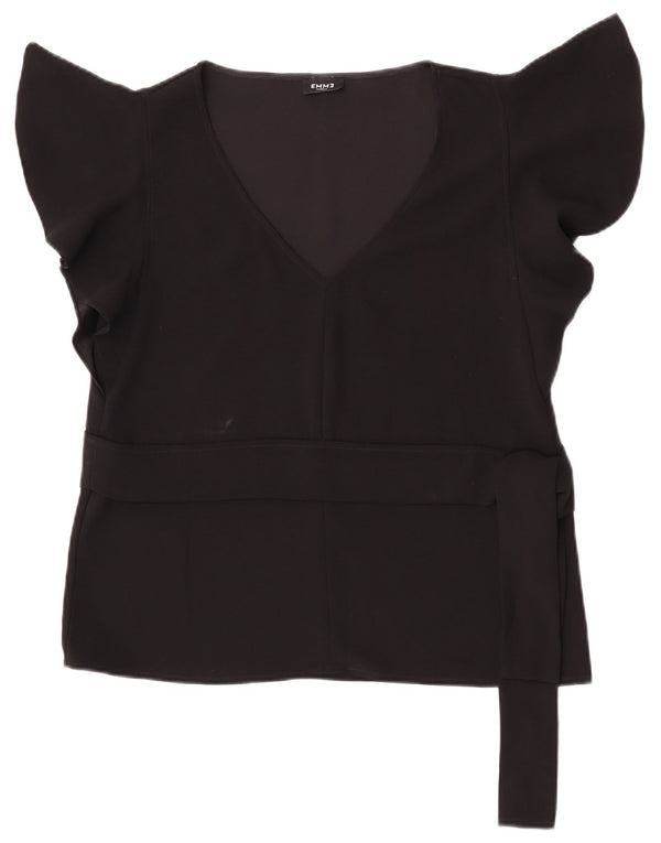 Blusa feminina EMME Marella UK 14 grande poliéster preto