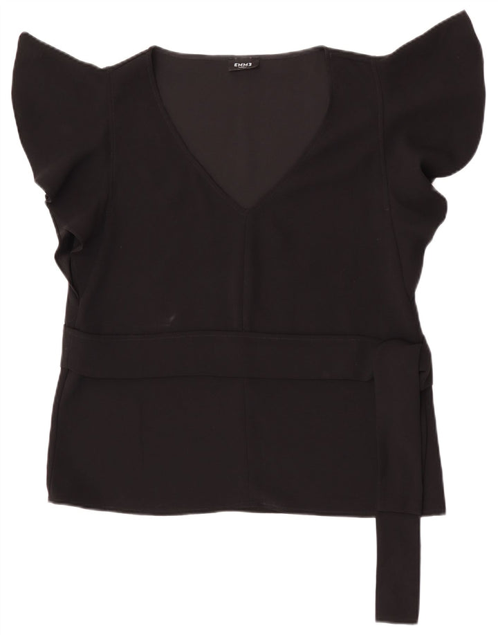 Blusa feminina EMME Marella UK 14 grande poliéster preto