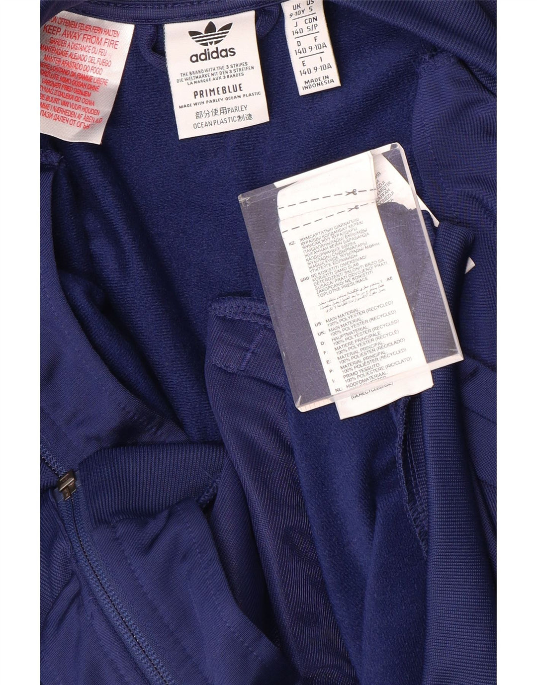 ADIDAS Meninas Prime Blue Graphic Tracksuit Top Jacket 9-10 Anos Azul Marinho