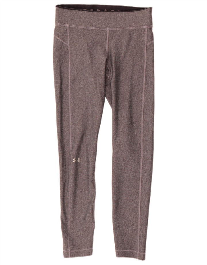 Under Armour Womens Heat Gear Leggings UK 10 poliéster cinza pequeno