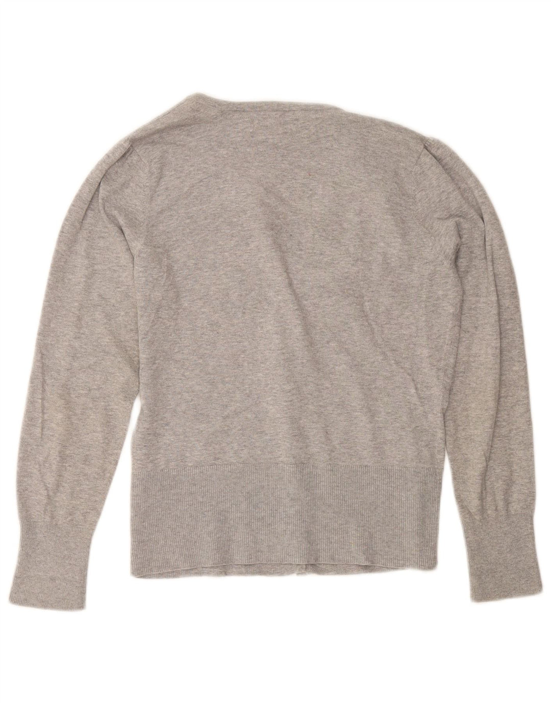 Suéter cardigã feminino MONSOON Reino Unido 12 algodão cinza médio