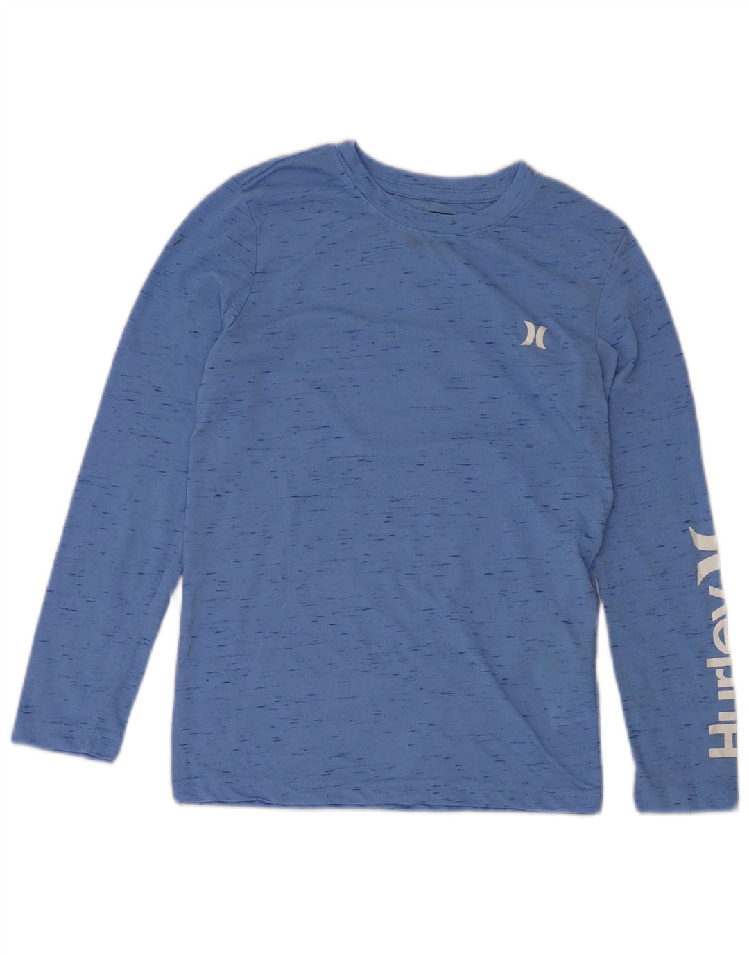 Hurley Boys Graphic Top manga comprida 10-11 anos médio azul manchado