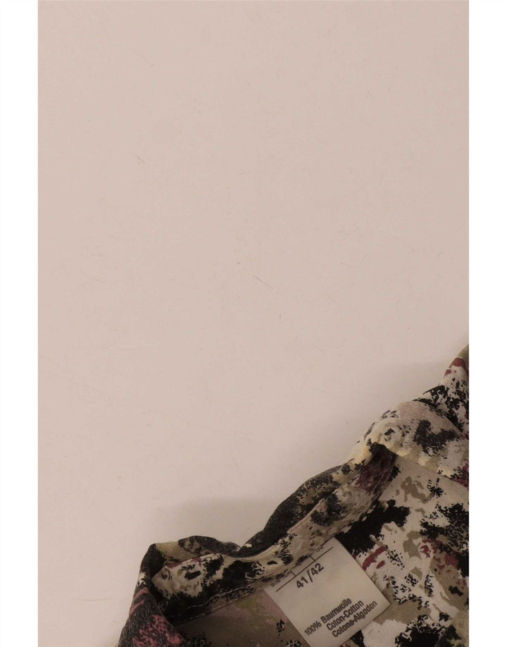 Vintage masculino abstrato Padrão Camisa tamanho 41/42 grande algodão multicolorido
