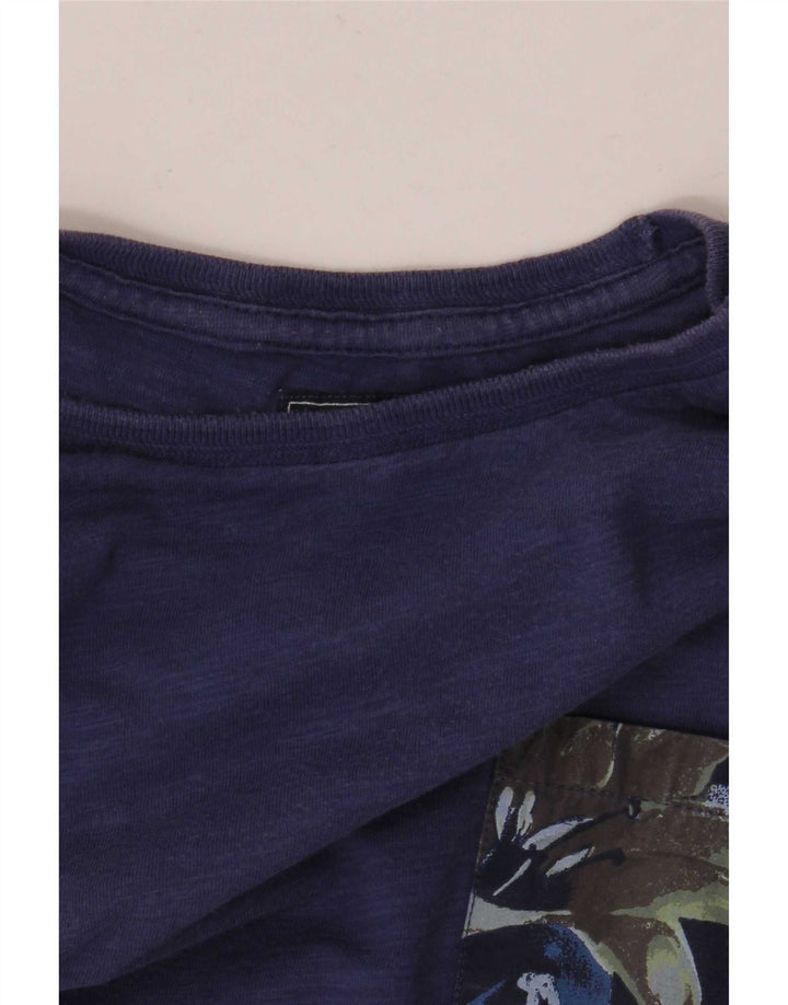 Camiseta masculina Woolrich Top de algodão azul médio