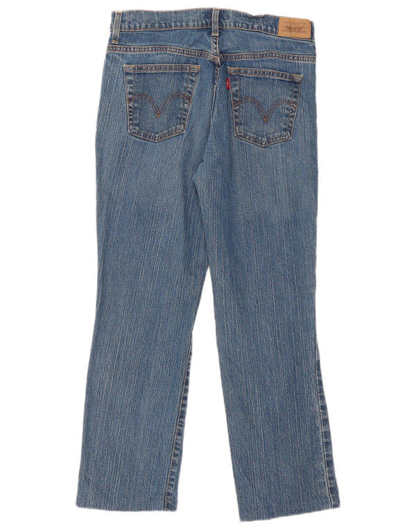 Calça jeans feminina Levi's 505 Straight US 8 médio W32 L28 azul algodão