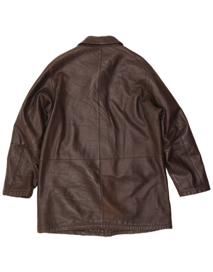 Belfe & Belfe Jaqueta de couro masculina Reino Unido 38 Couro marrom médio