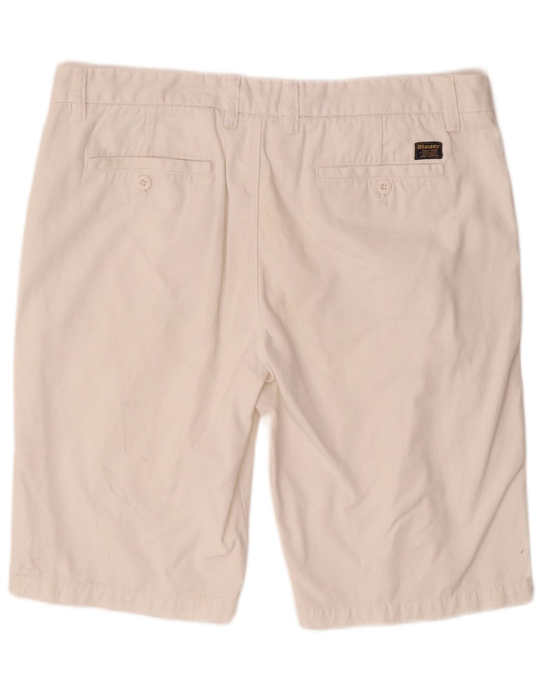 BLAUER Mens Chino Shorts W34 Grande Algodão Branco
