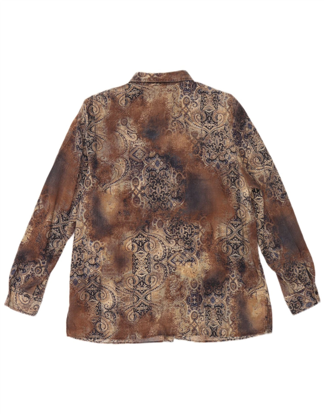 Camisa oversized feminina vintage IT 44 marrom médio Paisley Tencel