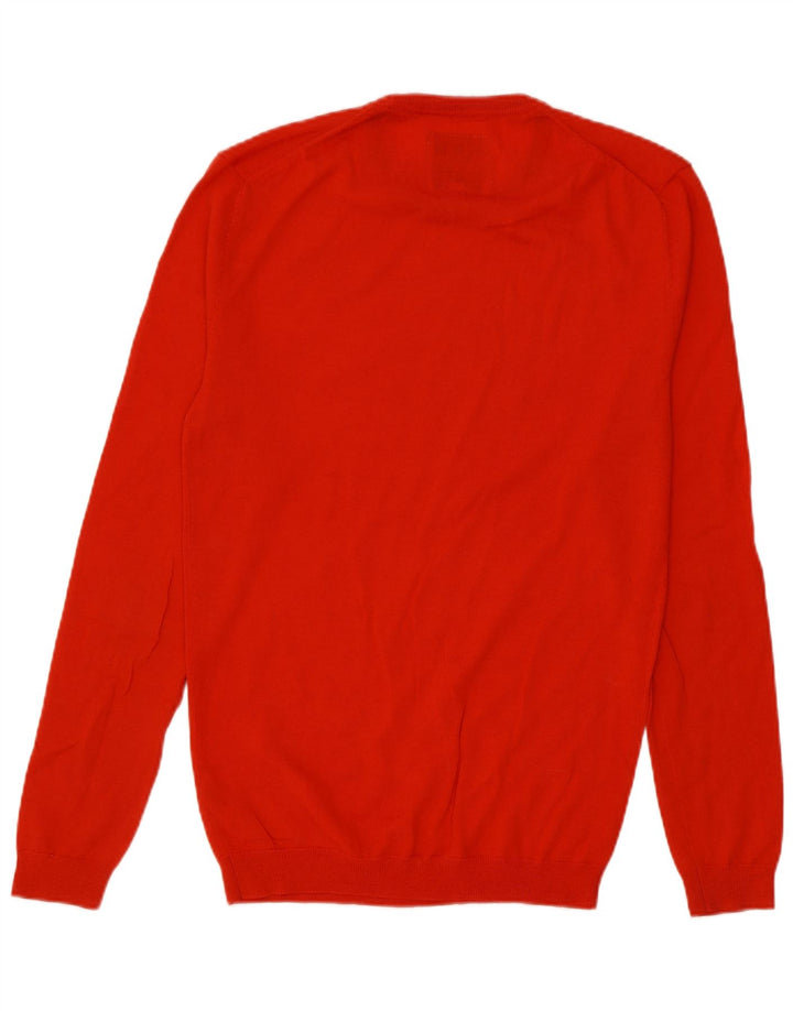 Suéter masculino Jack Wills com gola redonda e lã merino vermelha pequena