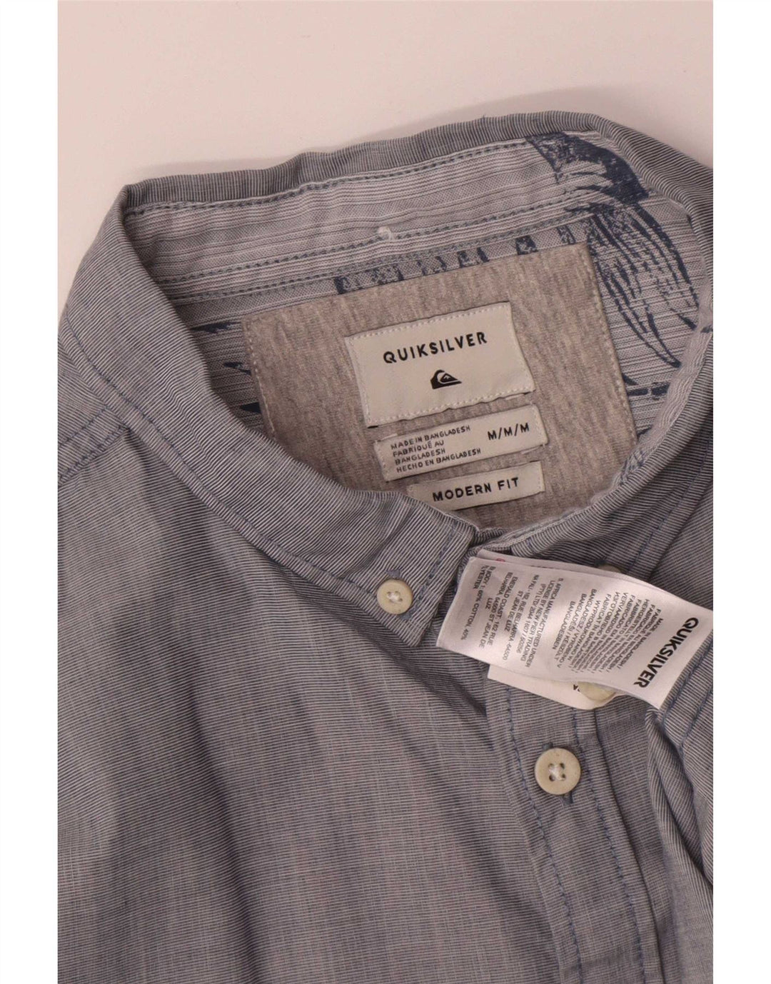 Camisa masculina Quiksilver Modern Fit de algodão azul médio