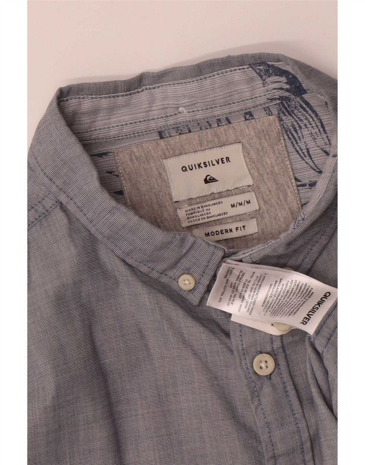 Camisa masculina Quiksilver Modern Fit de algodão azul médio
