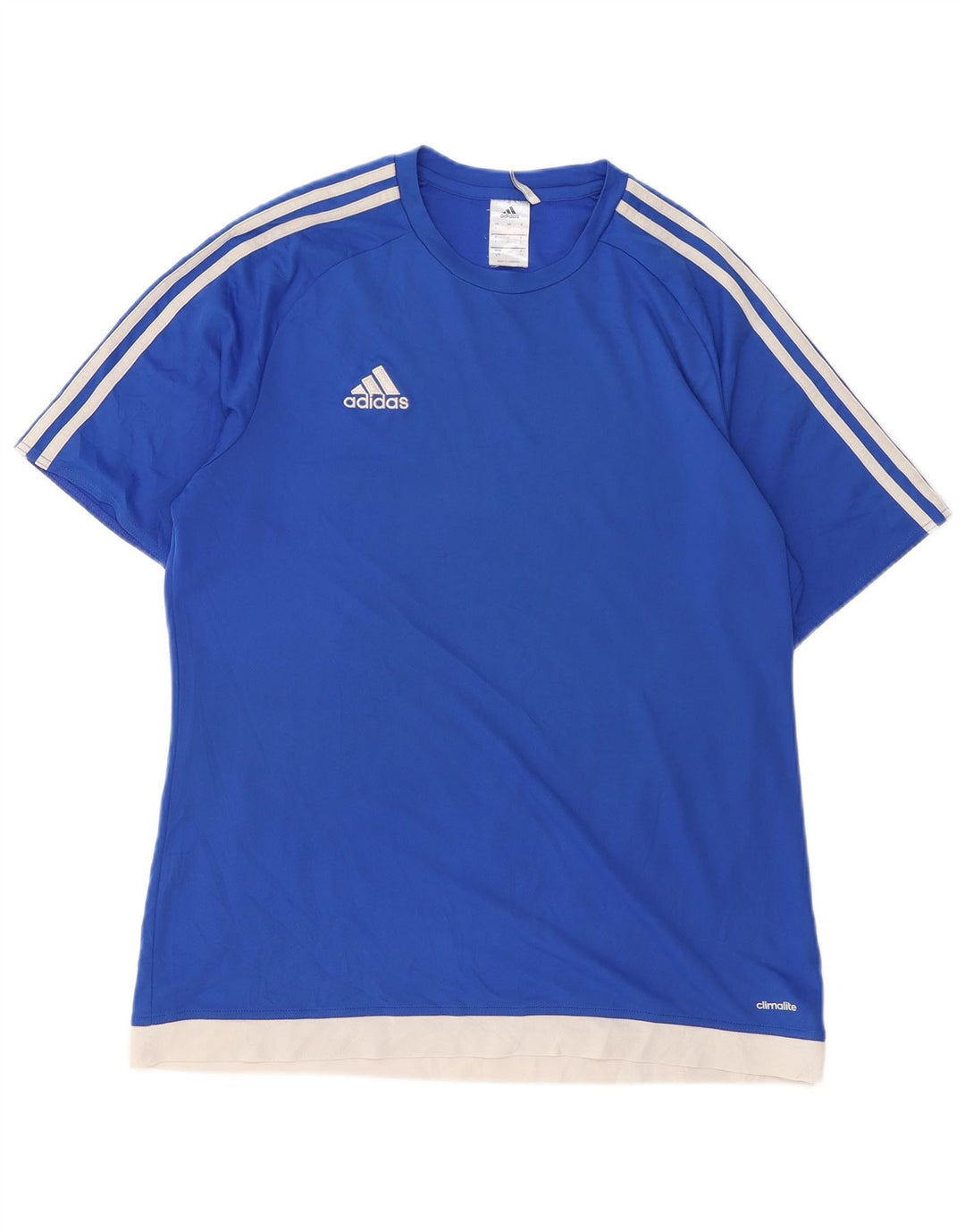 ADIDAS Mens Climalite Camiseta Top Grande Azul Colorblock Poliéster