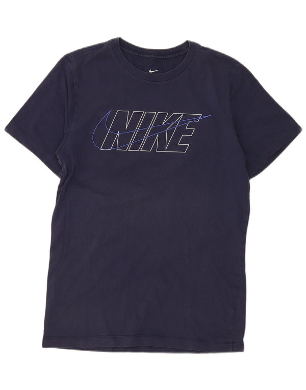 Nike Mens Graphic T-Shirt Top Small Navy Blue Cotton